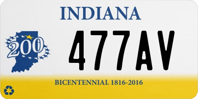 IN license plate 477AV