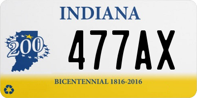 IN license plate 477AX