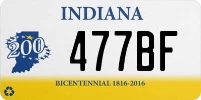 IN license plate 477BF