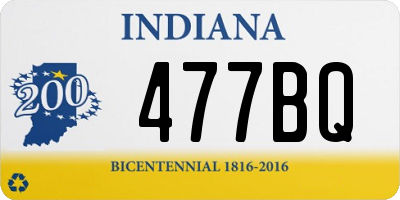 IN license plate 477BQ