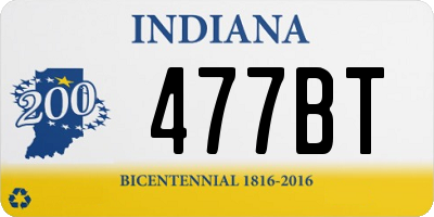 IN license plate 477BT