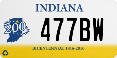IN license plate 477BW