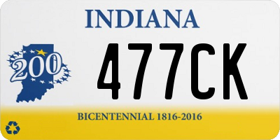 IN license plate 477CK