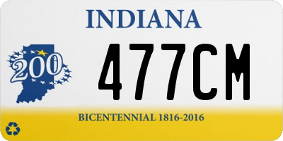 IN license plate 477CM