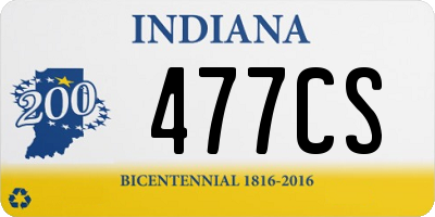 IN license plate 477CS