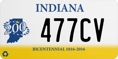 IN license plate 477CV