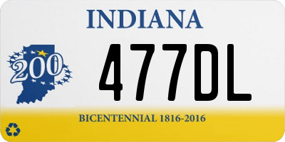 IN license plate 477DL