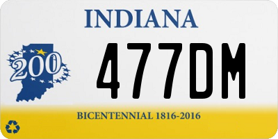 IN license plate 477DM