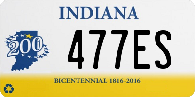 IN license plate 477ES