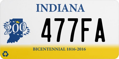 IN license plate 477FA