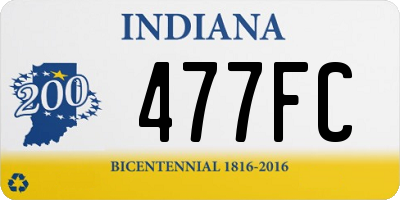 IN license plate 477FC