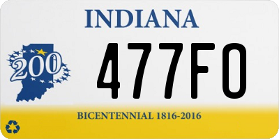 IN license plate 477FO