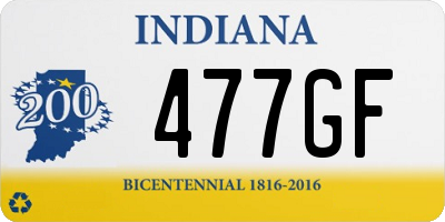 IN license plate 477GF