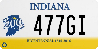 IN license plate 477GI