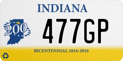 IN license plate 477GP