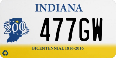 IN license plate 477GW