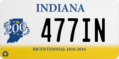 IN license plate 477IN