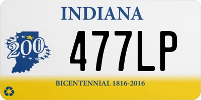 IN license plate 477LP