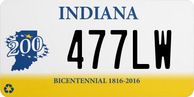 IN license plate 477LW