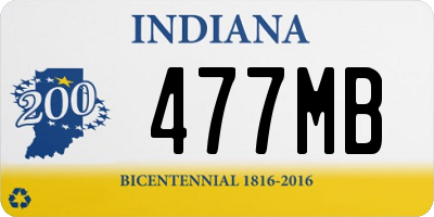 IN license plate 477MB