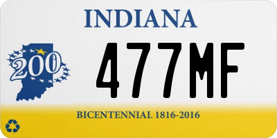 IN license plate 477MF