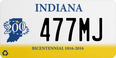 IN license plate 477MJ