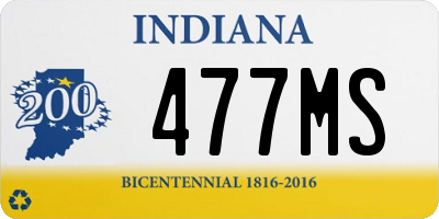 IN license plate 477MS