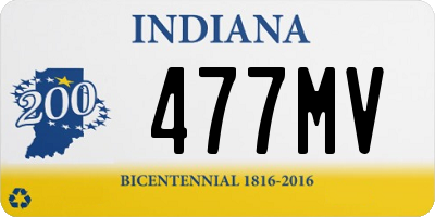 IN license plate 477MV