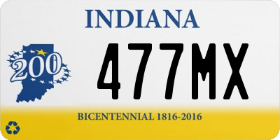 IN license plate 477MX