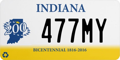 IN license plate 477MY