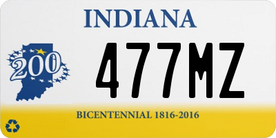 IN license plate 477MZ