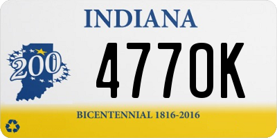 IN license plate 477OK
