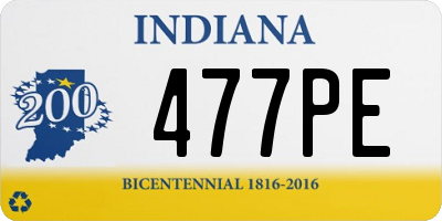 IN license plate 477PE