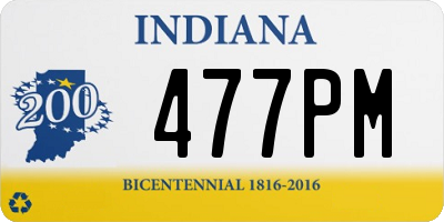 IN license plate 477PM