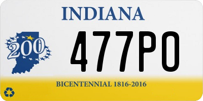 IN license plate 477PO