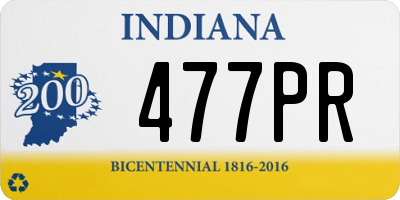 IN license plate 477PR