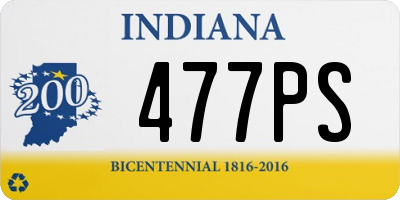 IN license plate 477PS