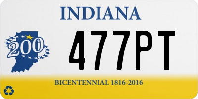 IN license plate 477PT