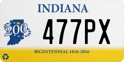 IN license plate 477PX