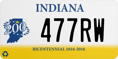 IN license plate 477RW