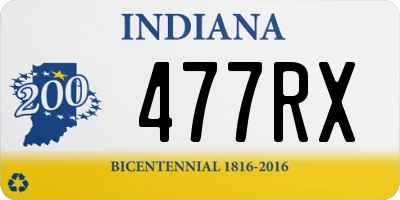 IN license plate 477RX