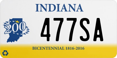 IN license plate 477SA