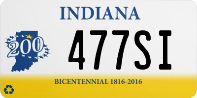 IN license plate 477SI