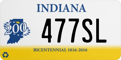 IN license plate 477SL