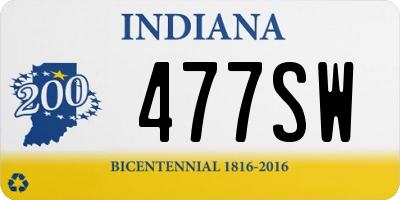 IN license plate 477SW