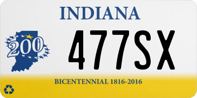 IN license plate 477SX