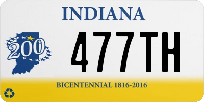 IN license plate 477TH