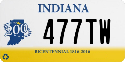 IN license plate 477TW