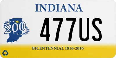 IN license plate 477US