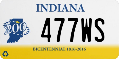 IN license plate 477WS